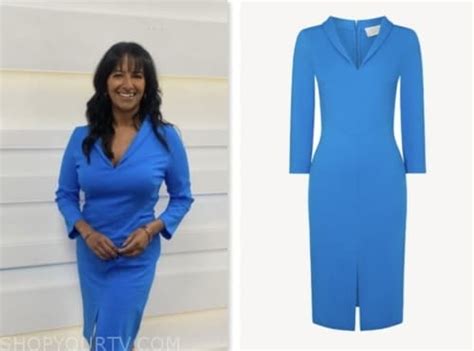 Good Morning Britain August 2023 Ranvir Singhs Blue Pencil Dress Shop Your Tv