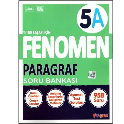 Fenomen Yayıncılık 5 Sınıf Paragraf Soru Bankası A Kitabı