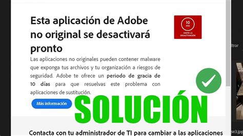 Esta aplicación de Adobe no original se desactivará pronto SOLUCIÓN