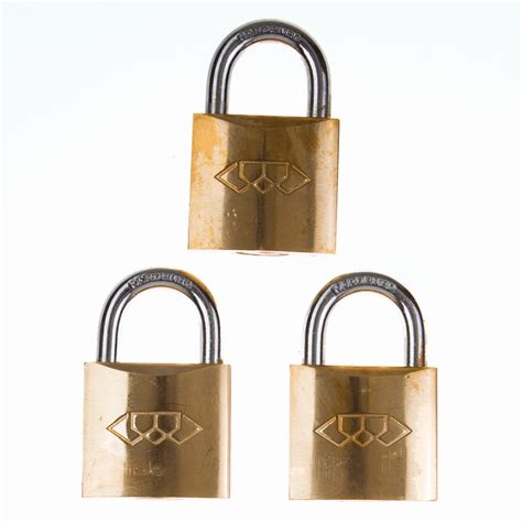 50mm Brass Padlock Keyed Alike Trio Pack ECONOMAX Cashbuild