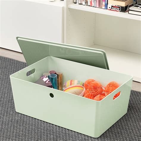 Kuggis Boîte De Rangement Avec Couvercle Vert Clair Ikea Canada Ikea