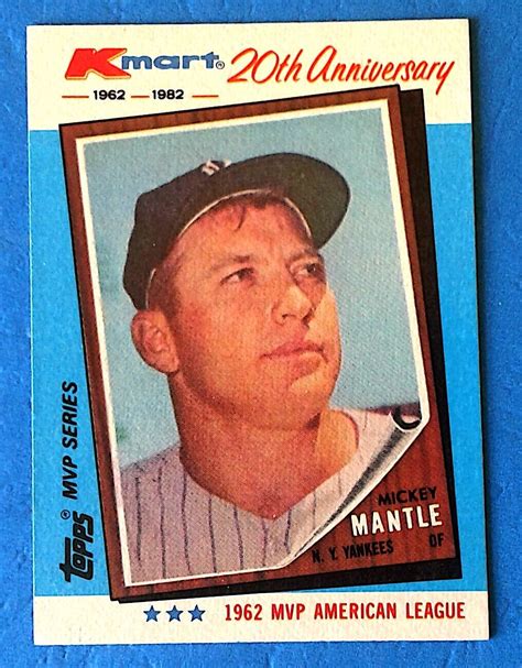 Mickey Mantle Topps Kmart Th Anniver Mvp A L Mint Grade