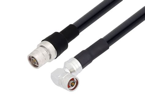 N Male To N Male Right Angle Low Loss Cable 48 Inch Length Using Lmr 600 Uf Coax With Times