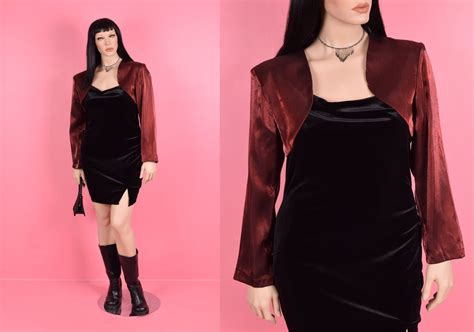 Vintage 90s Iridescent Cropped Jacket Large 1990s Etsy