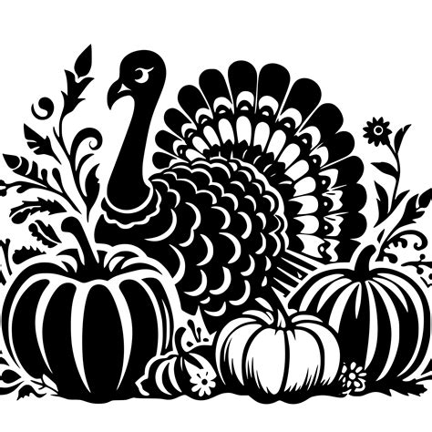 Autumn Turkey Scene: SVG, PNG, DXF Instant Download for Cricut, Silhouette, Laser Machines