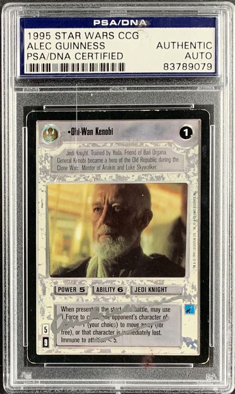 Lot Detail Sir Alec Guinness Rare Signed 1996 Star Wars Ccg Game Card