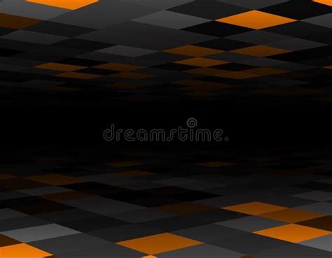 Abstract Black And Orange Squares Background Stock Vector