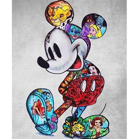 D Diy Diamond Painting Cartoon Mickey Mouse Diamond Etsy