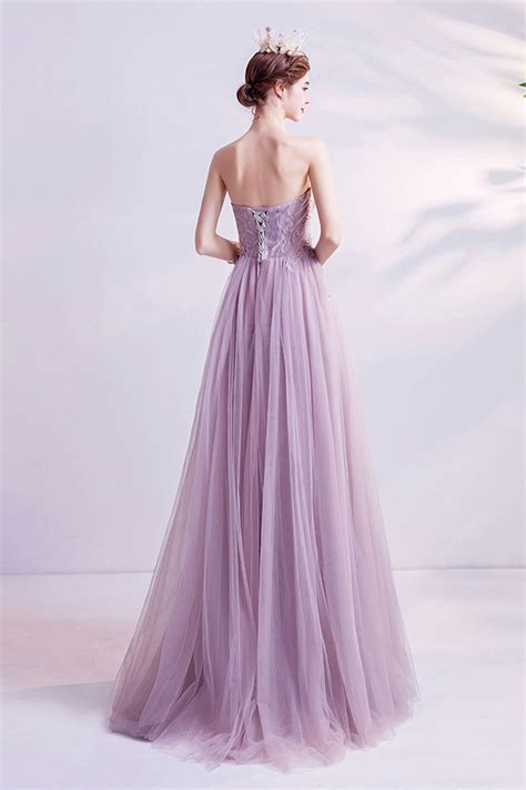 Purple Tulle Lace Long Prom Dress A Line Evening Dress On Storenvy