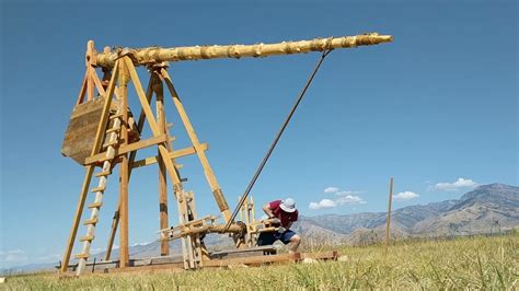 Launching My 1000 Lb Medieval Trebuchet By Myself Youtube