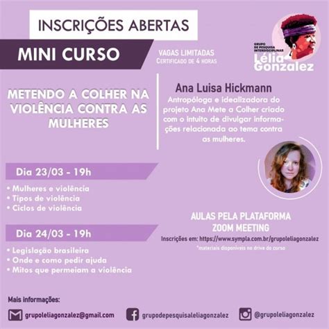 Mini Curso Metendo A Colher Na Violência Contra As Mulheres Online