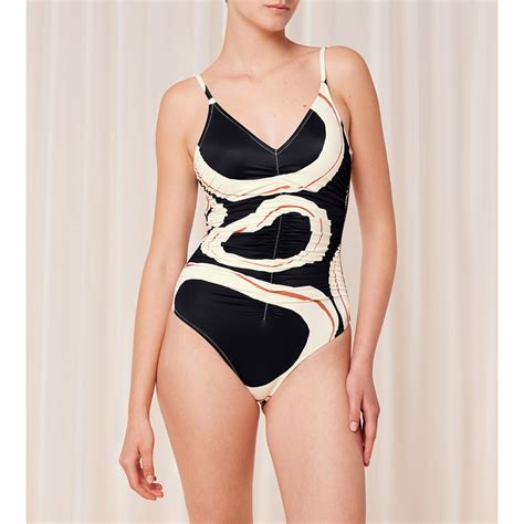 Badeanzug Summer Allure Schwarz Ecru Bedruckt Triumph La Redoute