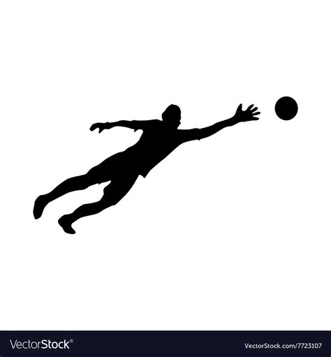 Soccer Goalkeeper Silhouette Royalty Free Vector Image