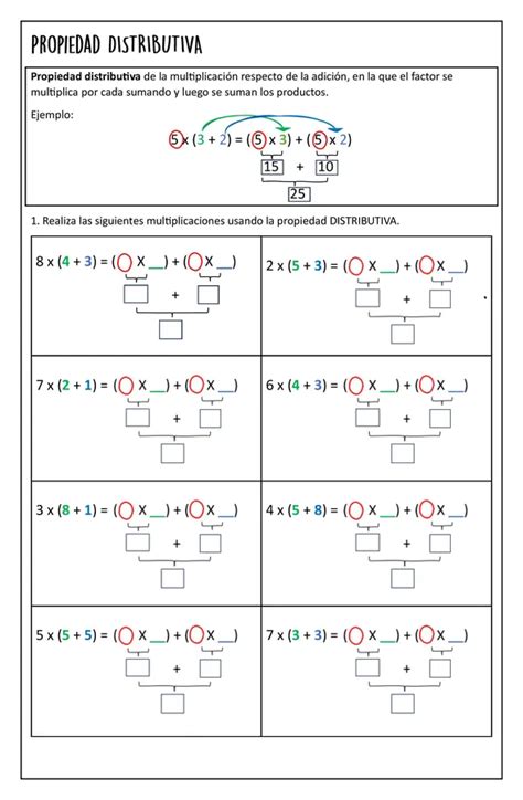 Multiplicaci N Propiedad Distributiva Gu A Profe Social