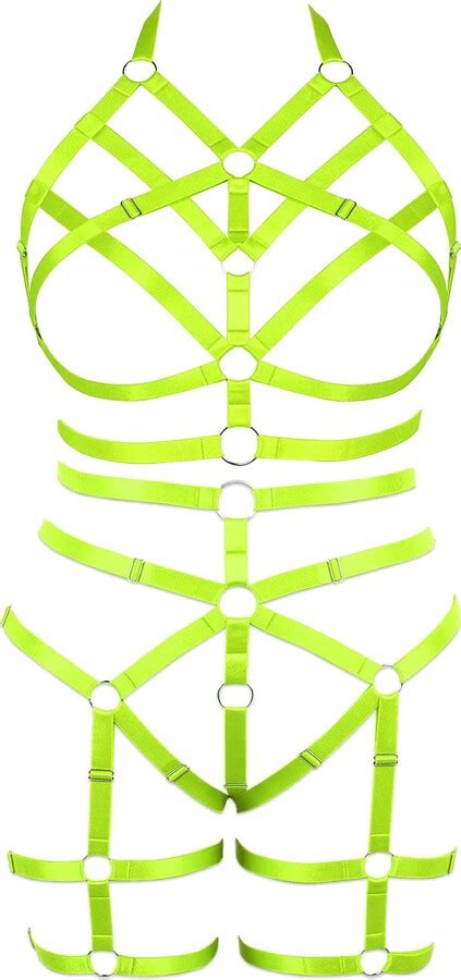 BANSSGOTH Women S Body Harness Fashion Lingerie Plus Size Hollow Cage Bra Set Punk Gothic Dance