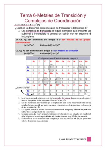 Tema 6 Metales De Transicion Y Complejos Pdf