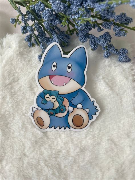 Munchlax And Snorlax Sticker Kawaii Vinyl Gaming Sticker Matte Glossy