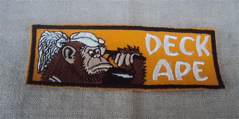 Vintage Us Navy Deck Ape Comic Sew On Patch Etsy