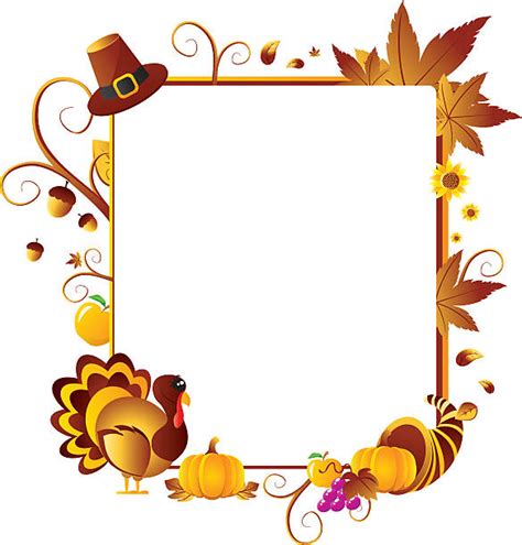 8900 Thanksgiving Border Stock Illustrations Royalty Free Vector