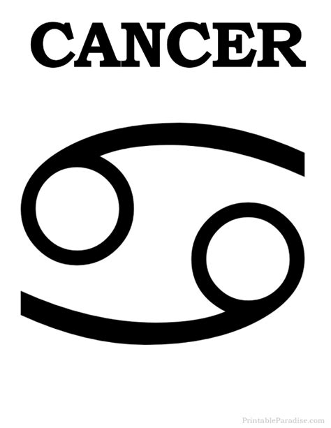 Printable Cancer Zodiac Sign - Print Cancer Symbol