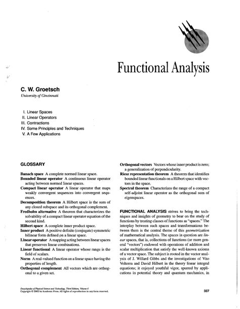 Pdf Functional Analysis