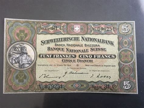 Franken Banknote August Bankfrisch Kaufen Auf Ricardo