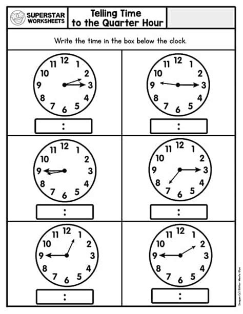 Telling Time Worksheets Superstar Worksheets