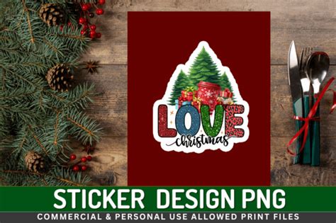 Love Christmas Sticker Design Graphic By Regulrcrative · Creative Fabrica