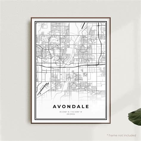 Avondale Map Print Avondale Street Map Poster Arizona | Etsy