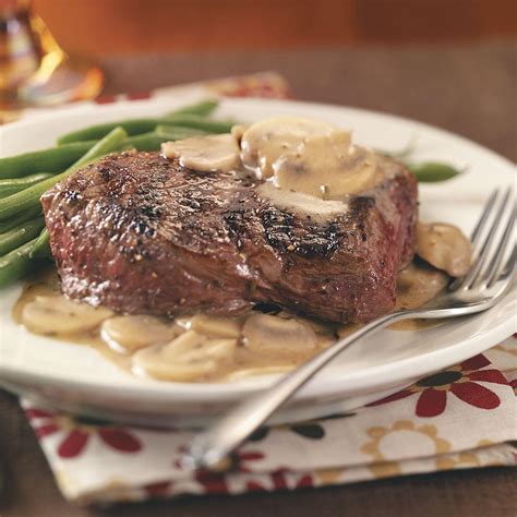 Grilled Steaks With Mushroom Sauce Recipe Taste Of Home