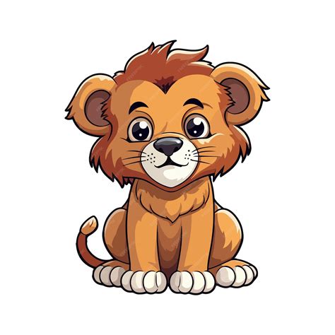 Adorable Lion Animated Cartoon Character Premium Ai Generated Vector