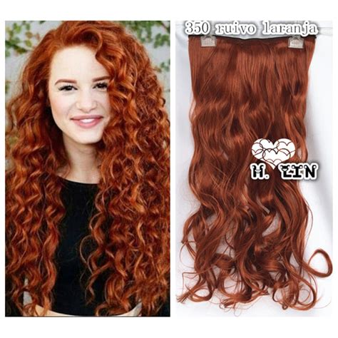 Aplique Mágico Cabelo fio Invisível Tiara cor 350 ruivo laranja