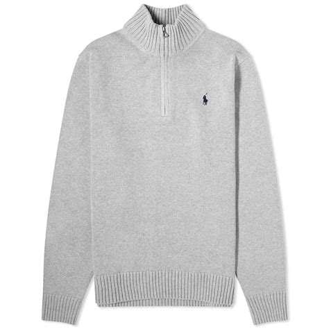 Polo Ralph Lauren Half Zip Knit Jumper In Gray For Men Lyst