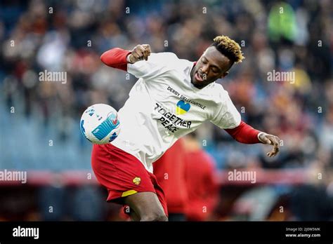 Rome Italy 20th Mar 2022 Tammy Abraham Of AS Roma Wears A T Shirt