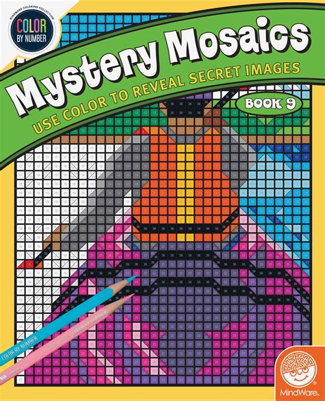 Mindware Color By Number Mystery Mosaics Book 9 18 Perforated Pages