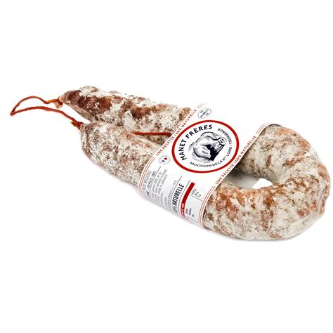 Saucisse Sèche courbe pur porc VPF MANET FRERES la saucisse de 300G à