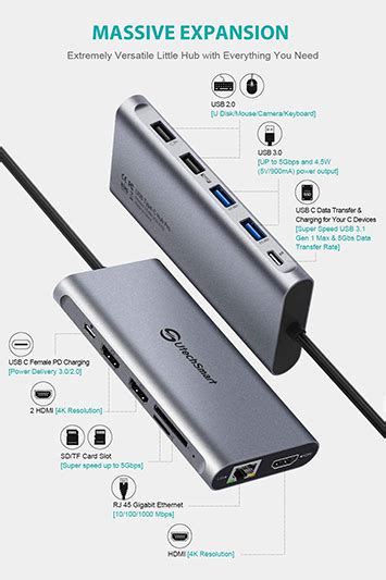 Usb C Hub Docking Station Utechsmart Triple Display