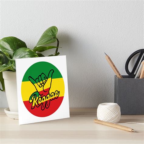 Reggae Design With Shaka Hand Aloha Sign Art Board Print By Alma