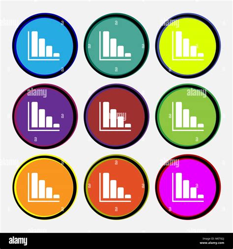 Infografik Symbol Unterzeichnen Neun Bunten Runde Tasten Vector