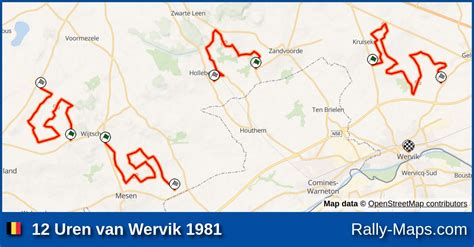 Streckenverlauf 12 Uren Van Wervik 1981 RallyeKarte De