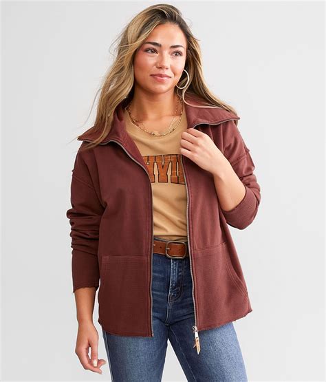 Bke Pieced Shawl Neck Cardigan Womens Sweaters In Hot Chocolate Buckle