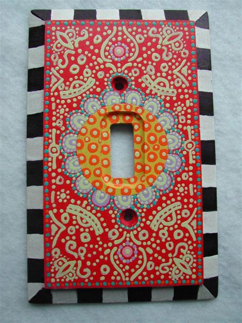 Switch Plate One Of A Kind Hand Painted Art Light Switch Cover Etsy