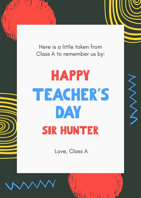 Free Teachers Day T Card Template Edit Online And Download