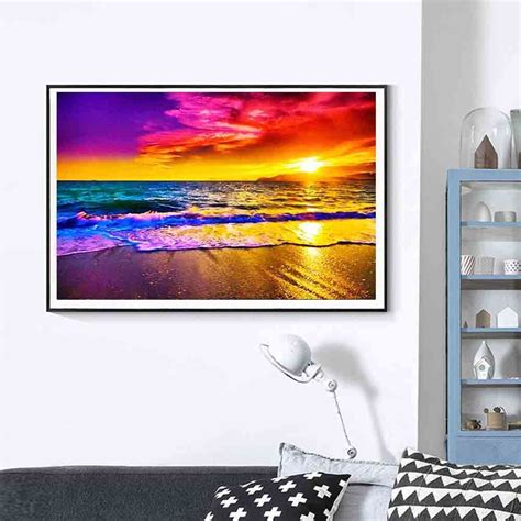 Sunset Beach Full Drill Diy 5d Diamond Painting Embroidery Cross Stitch