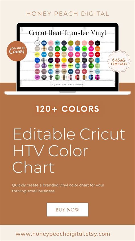 Editable Cricut Htv Color Chart Template Vinyl Colors Mockup Vinyl