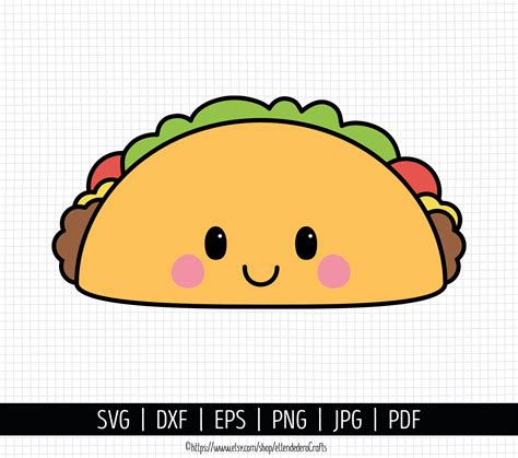 Svg Taco Kawaii Archivos Corte Cinco De Mayo Vectores Etsy M Xico