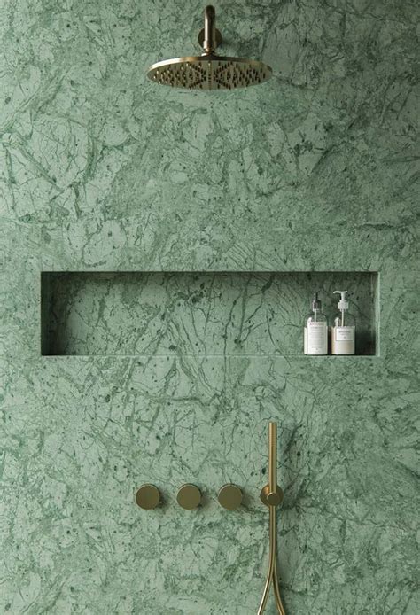 Step Inside This Dazzling Green Marble Bathroom - Luxe Interiors ...