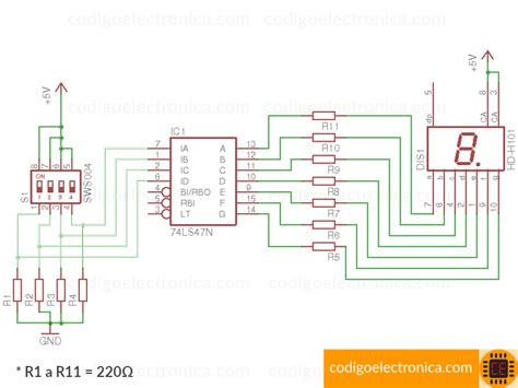 Diagrama De Circuitos Con Display A Segmentos Display De