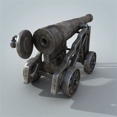 medieval cannon obj