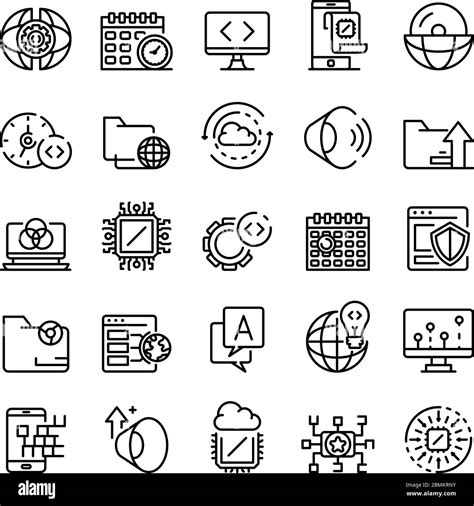 Operating System Icons Set Outline Style Stock Vector Image And Art Alamy